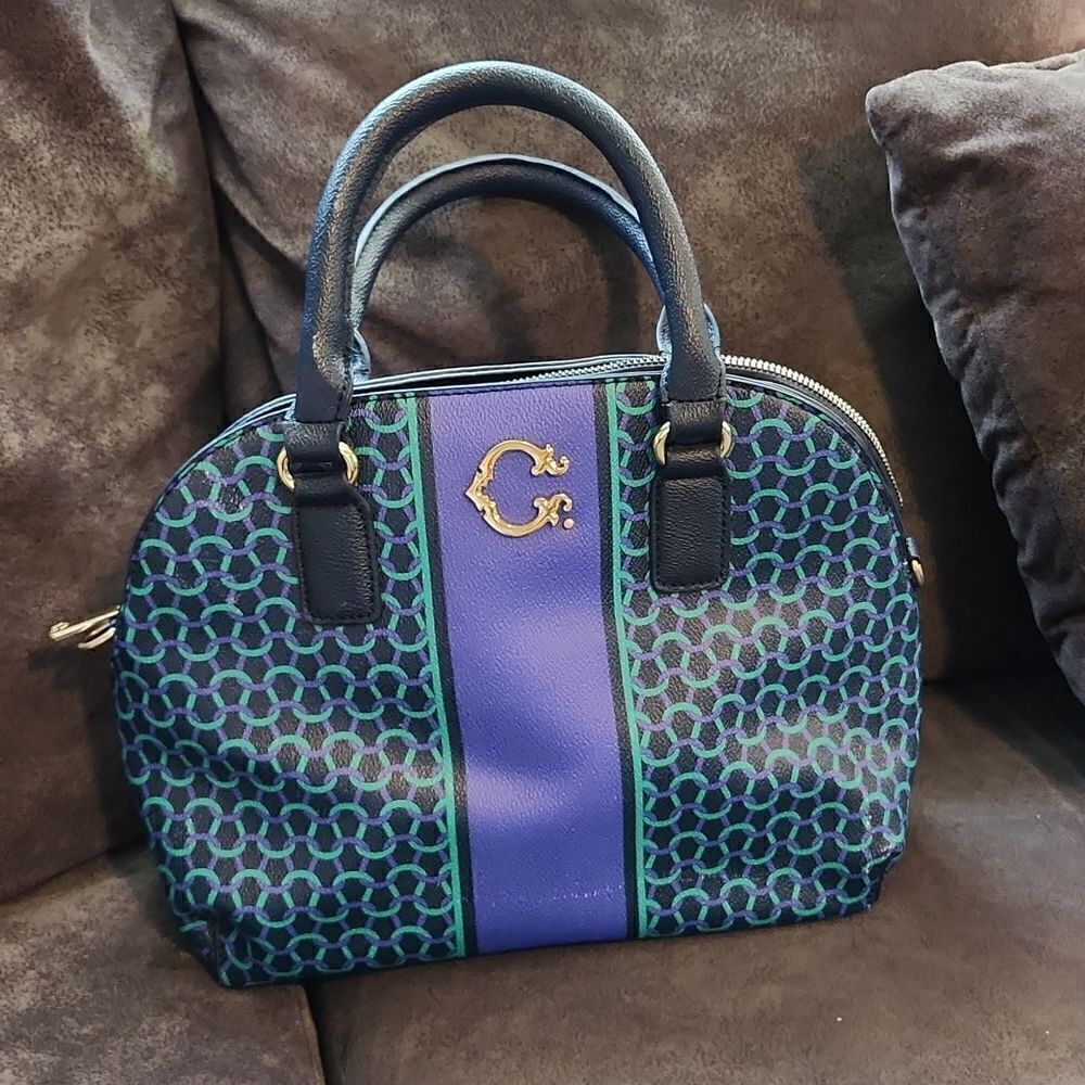 C. WONDER Limited handbag purse chain link faux leather multi color